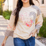Women Heart Graphic Wide Long Sleeve Sweatshirts