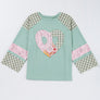 Women Heart Graphic Wide Long Sleeve Sweatshirts