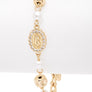 Saint Mary Charm Pearl Stainless Steel Bracelet