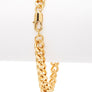 CZ Medallion Charm Stainless Steel Bracelet