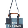 The Medium Denim Crossbody Tote Bag