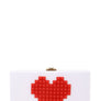 Pixelated Heart Shape Clutch Evening Bag