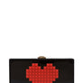Pixelated Heart Shape Clutch Evening Bag