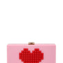 Pixelated Heart Shape Clutch Evening Bag