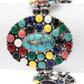 Oval Stone Western Stretch Statement Bracelet