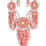 Seed Beads Medallion Statement Necklace Set