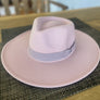 Wide brim rancher hat in vegan felt With Ribbone U