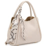 DIONA J WOMEN'S SMOOTH SCARF TOP HANDLE SATCHEL BAG COLOR BEIGE