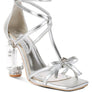 Affluence T Strap Stone Encrusted Heeled Sandal
