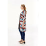 DIONA J TROPICAL PRINT HALF SLEEVE KIMONO COVER UP KIMONO ONE SIZE COLOR TEAL
