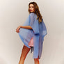 DIONA J SOLID PLEATED KIMONO CARDIGAN ONE SIZE COLOR BLUE