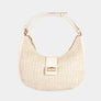 Fame Straw Braid Hobo Bag