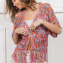 BiBi Open Front Fringed Crop Knit Cardigan