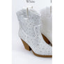 RIVER-01 GLITTER RHINESTONE BLING BOOTIE White Size 8.5