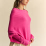Davi & Dani Solid Color Batwing Sleeve Sweater