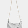 Fame PU Leather Basket Weave Half Moon Bag