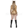 Seductive Tiger Shimmery Animal Print Romper Halloween Women Costume Set Size XL