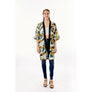 DIONA J TROPICAL PRINT HALF SLEEVE KIMONO COVER UP KIMONO ONE SIZE COLOR GREEN