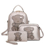 3IN1 CUTE BEAR DESIGN HANDLE BACKPACK W CROSSBODY AND WALLET SET COLOR GOLD