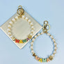 HEART BEAR SHAPED MAMA KEYCHAIN ENAMEL PEARL BRACE