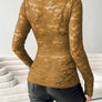 V-Neck Long Sleeve Lace Top