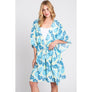 DIONA J FRONT ROPE FLOWER KIMONO ONE SIZE COLOR BLUE