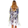 DIONA J TIE DYE FASHIONABLE KIMONO COVER UP CARDIGAN ONE SIZE COLOR LAVENDER