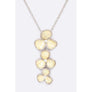 Diona J Abalone Cubic Zirconia Flower Pendant Necklace Set Rhodium