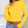 Solid Color Round Neck Long Sleeve T-Shirt