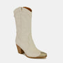 Beast Fashion Metal-Toe Block Heel Ankle Boots
