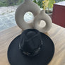 Structured wide brim Fedora with Embellishment