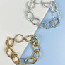 7 INCHES SYMMETRICAL CHUNKY CHAIN WORN GOLD BRACEL