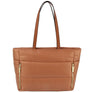 Diona J Women's Fashion Cushion Zipper Tote Shoulder Bag With Strap Brown