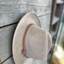Vegan suede fedora with braided trim