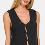 Zenana Hook and Eye Closure V-Neck Sweater Vest