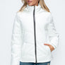 How Dare U Pocketed Zip Up Puffer Jacket with Removable Hood
