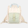 Himawari Contrast Waterproof Canvas Backpack Bag with Round Label