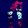 Tie dye spandex opaque pantyhose (Glow UV Reactive)