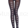 Star pentagon print pantyhose