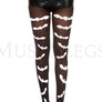 Gothic bat print pantyhose