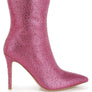 Anun Rhinestones Embellished High Ankle Boots