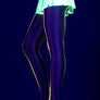 Vertical striped rainbow fishnet tights (Glow UV Reactive)