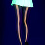 Vertical striped rainbow fishnet tights (Glow UV Reactive)