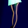 Vertical striped rainbow fishnet tights (Glow UV Reactive)