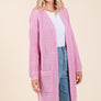 Mittoshop Open Front Long Sleeve Longline Cardigan
