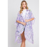 DIONA J WATERCOLOR GEOMETRIC PRINT KIMONO CARDIGAN ONE SIZE COLOR PURPLE