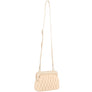 Diona J Women's Designer Quilted Chic Fashion Crossbody Bag Beige
