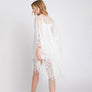 DIONA J FLORAL LACE KIMONO WITH TASSEL ONE SIZE COLOR WHITE