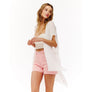 DIONA J SOLID PLEATED KIMONO CARDIGAN ONE SIZE COLOR WHITE
