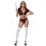 Wizard Classmate 5 Pc Short Sleeve Contrast Trim Tie Front Crop Costume Size XL